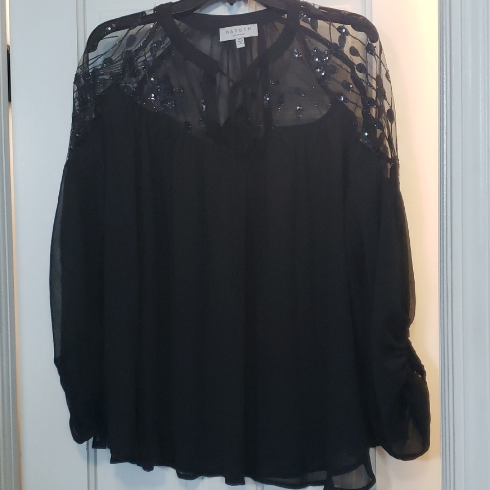 Hayden sheer black blouse